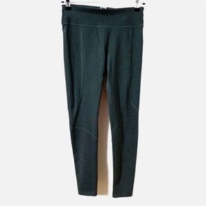 Lou and Grey High Waisted Leggings Stitching Detail Down Leg Heather Green Gray